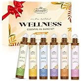 Essential Oils Roll On Set,Valentines Day Gifts for Her(Calm, Relax, Breathe, Focus on, Sleep, Renew), Natural Aromatherapy Oil Blend Kit with Roller Ball for Massage, Body Skin Care, Relaxation Gift