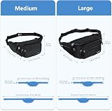 ProCase Bum Bag Waist Fanny Pack 6 Pockets Adjustable Belt Black Large view 5