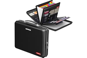 HAPPOUS Fireproof Document Organizer, Expanding File Organizer with 13 Pockets, Portable Fireproof Document Box Hard-Shell Document Organizer Storage for Documents Laptop Passports Cards Black