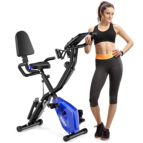 WHTOR Folding Exercise Bike，5 IN Stationary Bike for Home 16