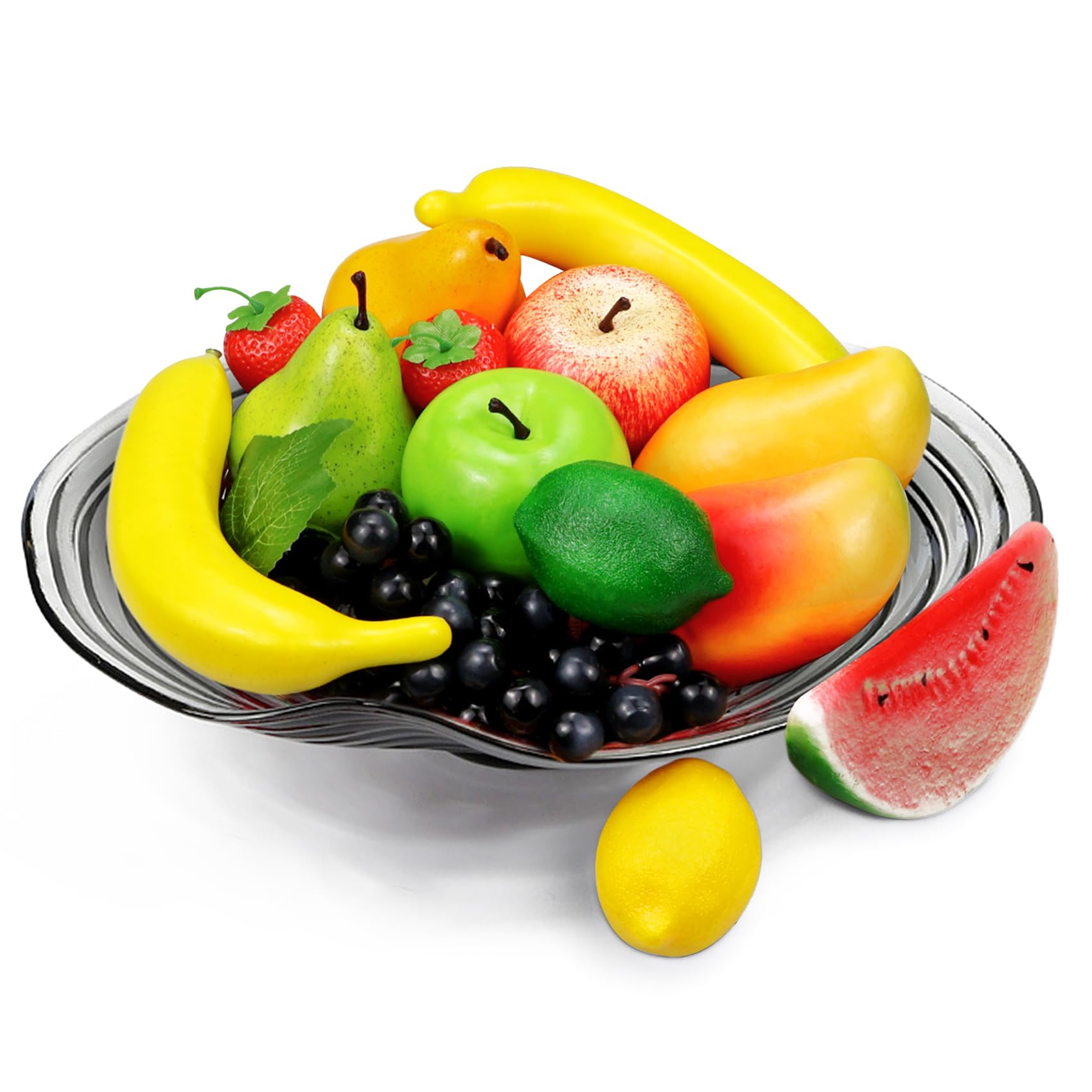 Artificial Fruits Pack, Fake Fruits for Home Decor, Simulation Fruit Set, Party Chirstmas Decortion, Fruit Modle for Photoshoot, Fake Strawberry, Mango, Bananas. Total 14 Pieces/Set