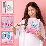 GINMLYDA Secret Diary for Girls 6Pcs Stationery Set Butterfly Diary Lock view 5