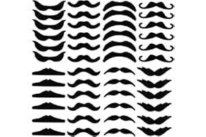 Jutoe 48pcs Fake Mustaches, Halloween Self Adhesive Novelty Mustache Set Fiesta Party Supplies for Halloween