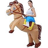JOYBRO Inflatable Horse Costume, Funny Cowboy Riding Horse Suit, Blow up Costumes for Halloween, Christmas, Theme Parties