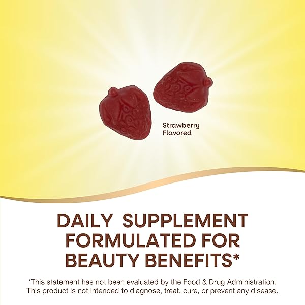 NATURE’S WAY ALIVE! HAIR, SKIN & NAILS GUMMIES, ADVANCED BEAUTY FORMULA*, WITH BIOTIN AND COLLAGEN, STRAWBERRY FLAVORED, 60 GUMMIES (PACKAGING MAY VARY)