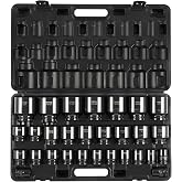VEVOR 3/4" Drive Impact Socket Set, 29 Piece, CR-MO | SAE 3/4" to 2-1/2", 6 Point Sockets, Easy-to-Read Size Markings, Rugged Construction, with Storage Case