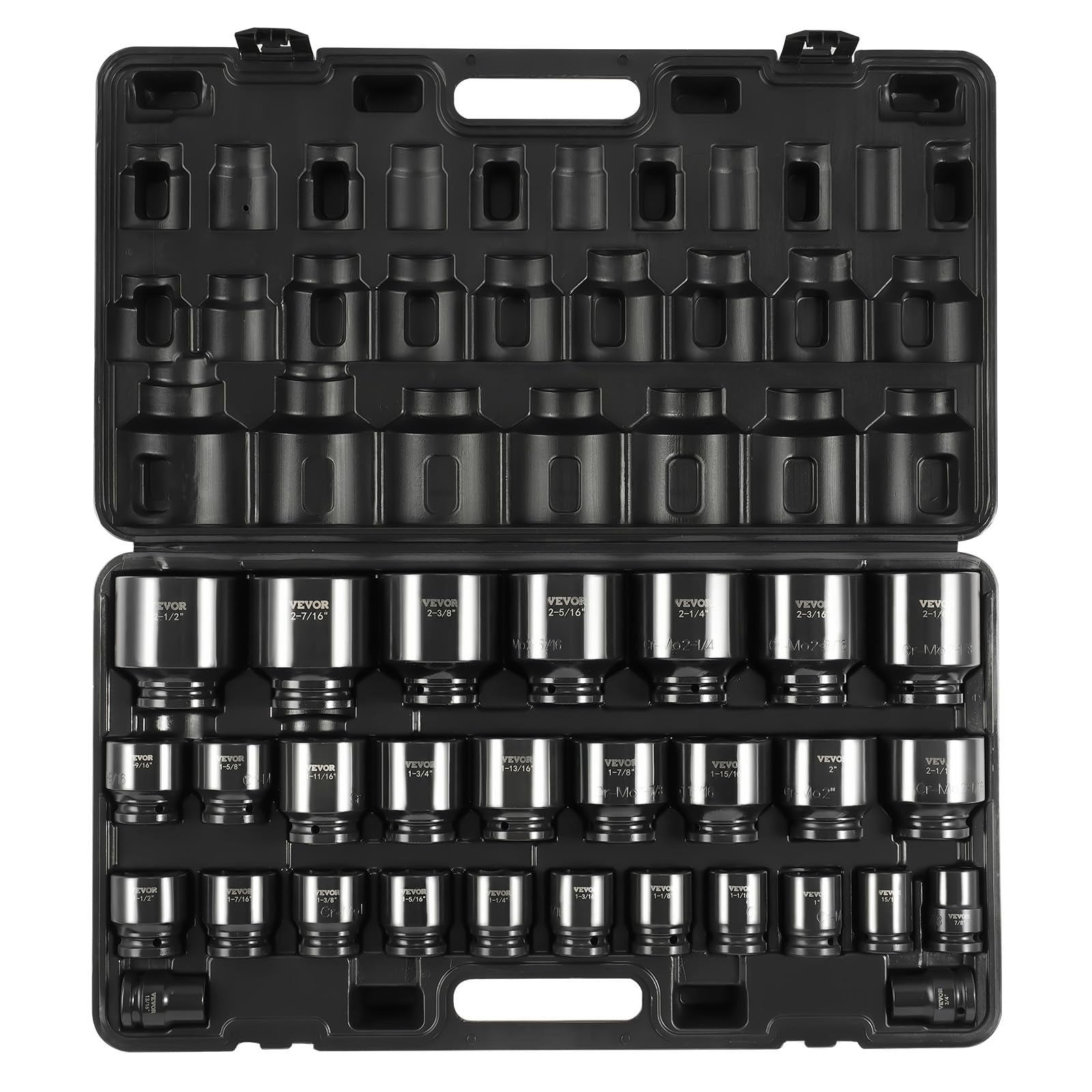 VEVOR Impact Socket Set 3/4 Inches 29 Piece Impact Sockets, 6-Point ...