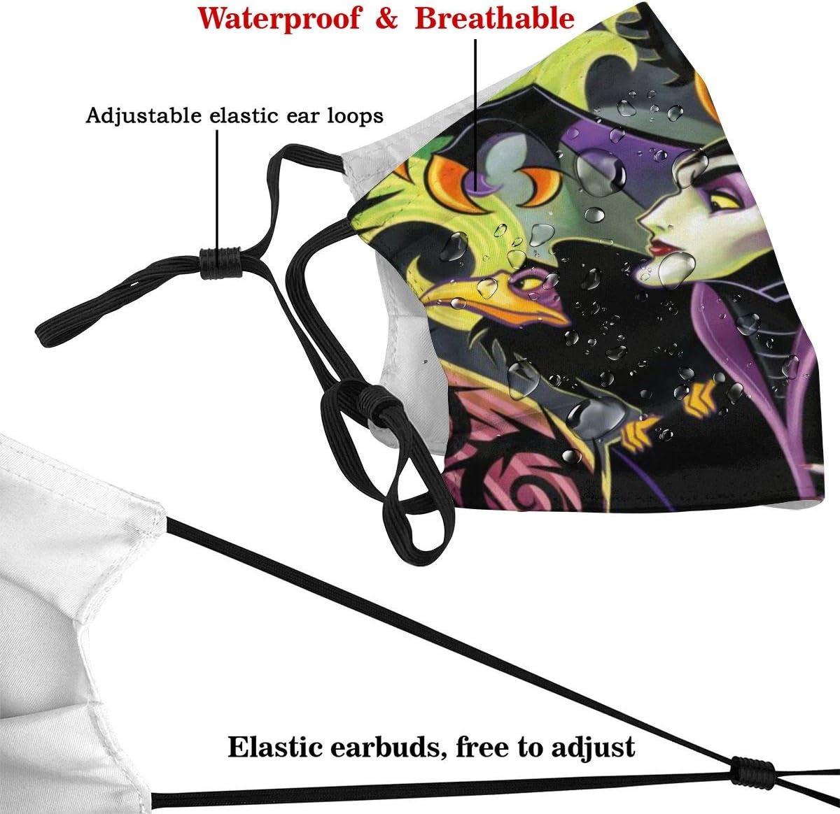 Fashion Mouth Guard with Replaceable Filters Activated Carbon Cover for Sleeping Climbing Daily Use Washable Windproof Breathing Guard, Mal Fury Printing Art Fan Gift - 16 Filter : Sports & Outdoors