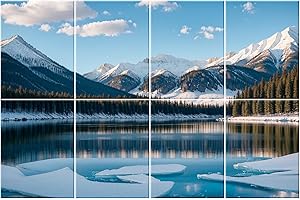 HIRESC 8 Pack Art Acoustic Panels Sound Proof Foam for Walls, 48X32 Inches Decorative Sound Absorbing Panels for Bedroom, Adhesive Included, Glaciers