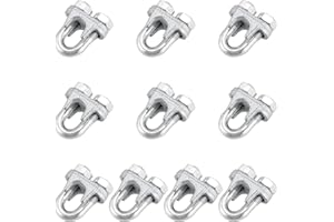 KOHAND 10 Pack 1/2 Inch Wire Rope Clamp, M12 Stainless Steel Wire Rope Clip, U Bolt Saddle Fastener for Rigging Wire, Cable and Rope