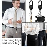 Yafe 2 Pack Heavy Duty Retractable Badge Reel Thick Steel Cord Key Holder view 5
