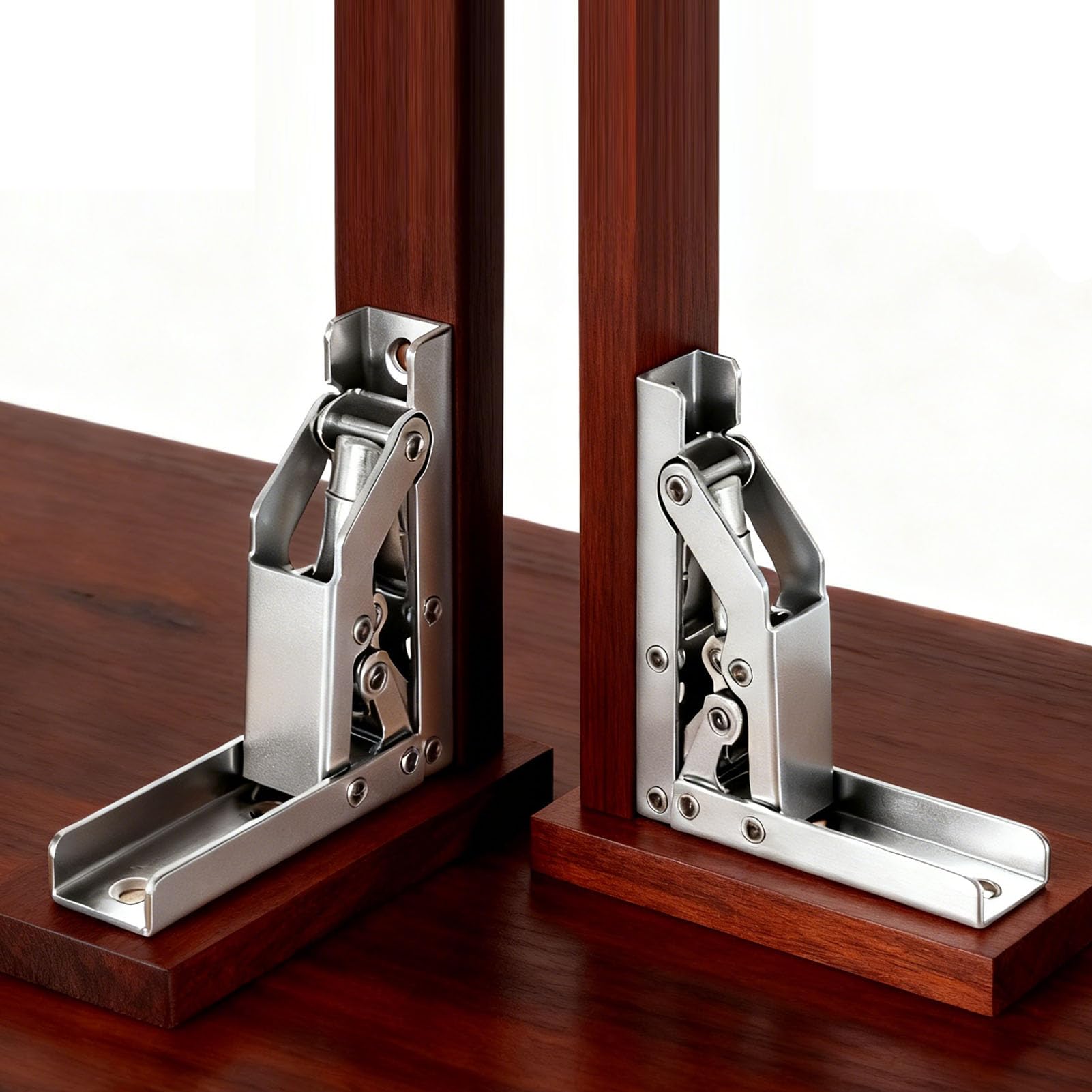 Photo 1 of 2 Pack Hidden Hinges for Cabinet Doors, Folding Door/Shelf Hinge with Screws, Folding Brackets with Self-Locking Hinges for Furniture Leg, Cabinet, Table Holder?Folding 0°-90°-180° ?