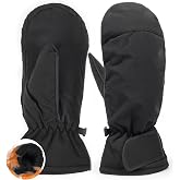 Bawnhaw Ski Gloves for Men Women Water Repellent Windproof Mittens | Warm Thick Faux Plush Lined, Elastic Wrist, Anti Slip Palm, Winter Cold Weather Snowboarding Driving Skiing Cycling