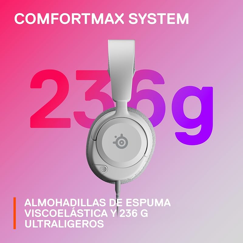 Arctis Nova 1 - Auscultadores de gaming multi-sistema, drivers de alta fidelidade, áudio espacial a 360°, design confortável, microfone durável, ultra-leve e com cancelamento de ruído, PC,