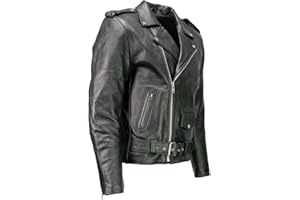 Milwaukee Leather LKM1703 Men's Classic Black Premium Leather Motorcycle Biker Rider Jacket - 5X-Large