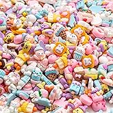 Slime Charms 120pcs Ice Cream Cookie Animal Cute Set -Mini Size Mixed Lot Assorted Ice Cream Cookie Animal Resin Flatback Cute Sets for DIY Crafts Making,Decorations,Scrapbooking,Embellishments