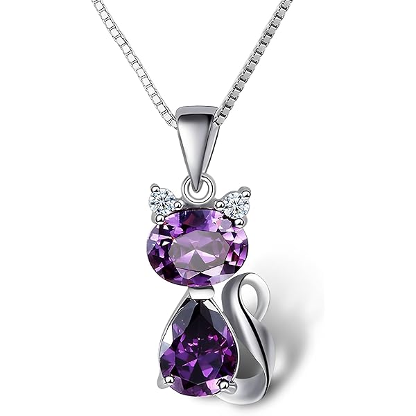 Amazon.com: DreamsEden Cat Necklace, 18'' Silver Box Chain Women's