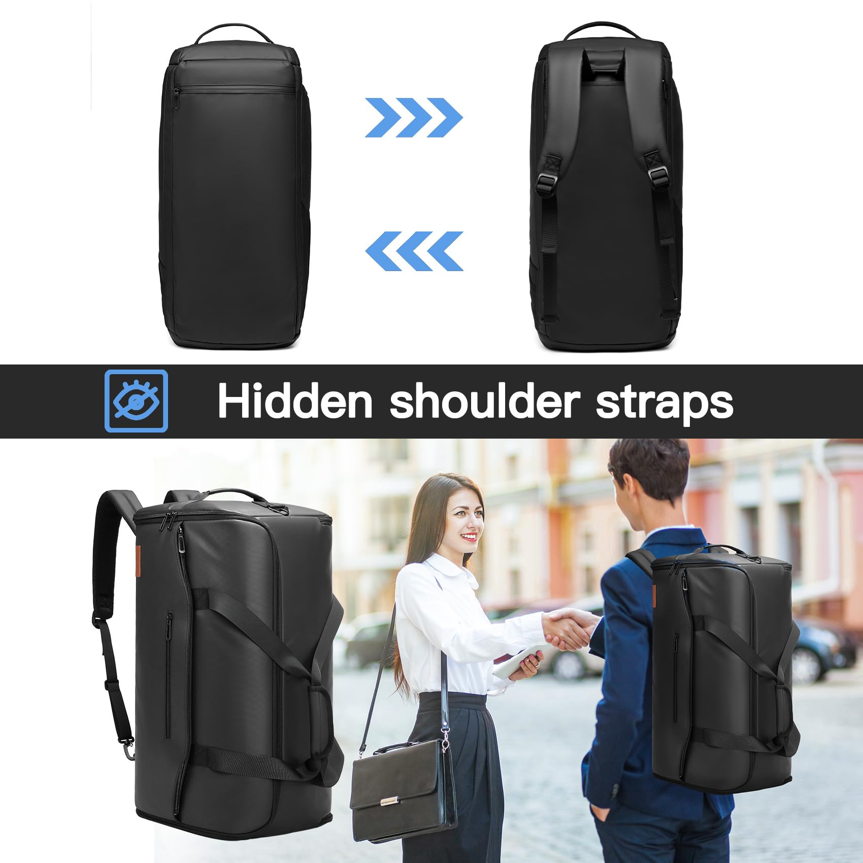Garment Duffle Bags for Travel,Moulyan Convertible Garment Bag with Shoe Compartment,3 in 1 Waterproof Travel Suit Bag with Shoulder Strap for Men Women