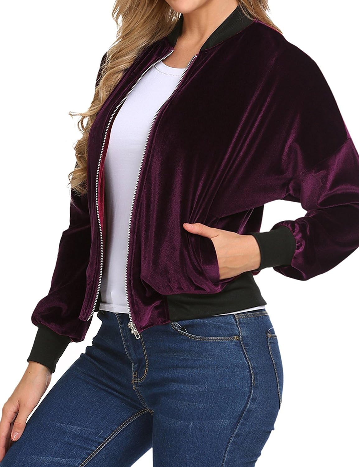 khhalisi women's full sleeves jacket with pocket zipper