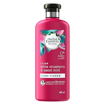 Herbal Essences White Strawberry & Sweet Mint CONDITIONER- For Cleansing and Volume - No Paraben, No Colorants, 400 ML