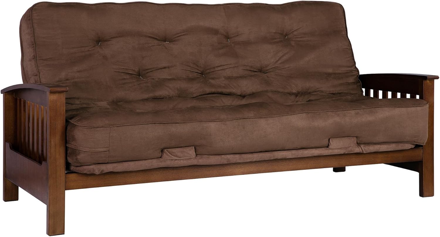 DHP Hudson Futon and 8" Coil Mattress, Brown Kitchen & Dining