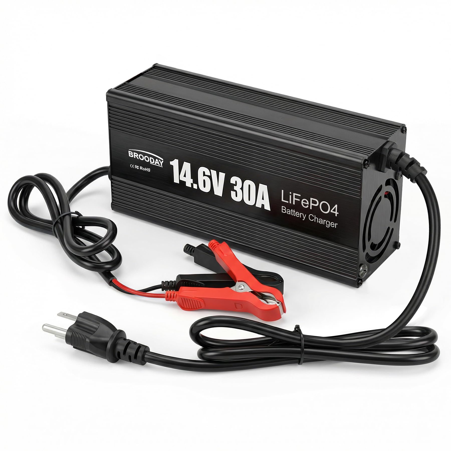 Photo 1 of 12V 30A LiFePO4 Battery Charger, 14.6V Lithium Battery Charger, Fast Charging, Over-Current and Over-Voltage Protection for 12V Lithium Iron Phosphate Batteries