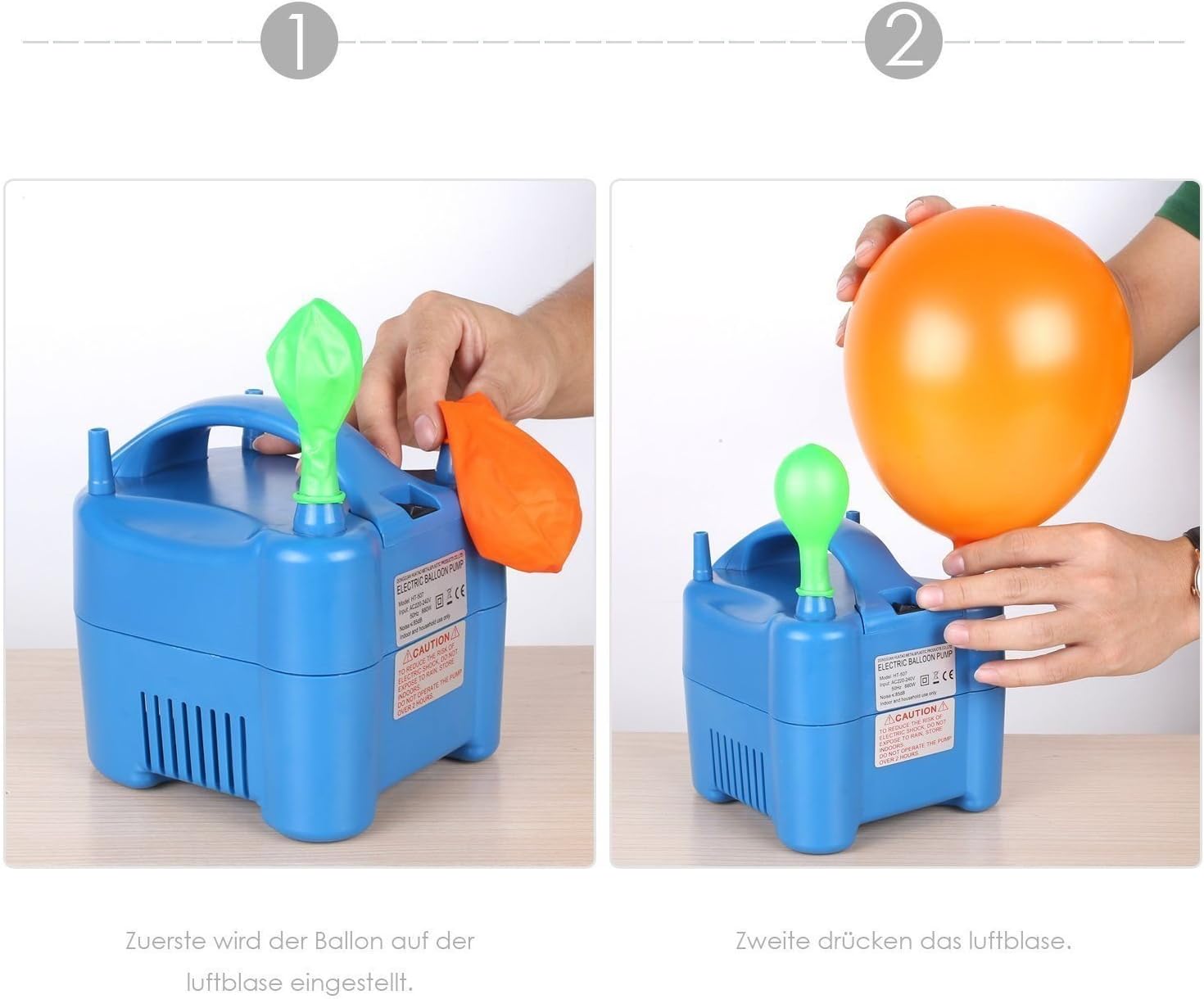 Amzdeal Inflador de globos electrico 680W para inflar globos hinchador electrico bomba para fiestas Alta potencia Color azul [Clase de eficiencia energética A++]: Amazon.es: Bricolaje y herramientas
