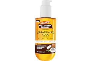 Palmer's Coconut Oil Formula Brazilian Coco Firming Body Oil with Vitamin E, 6.5 Fl Oz, Helps with Skin Tightening & Firming of Bum, Bust & Belly, Provides 48Hr Moisture, Dermatologist Approved