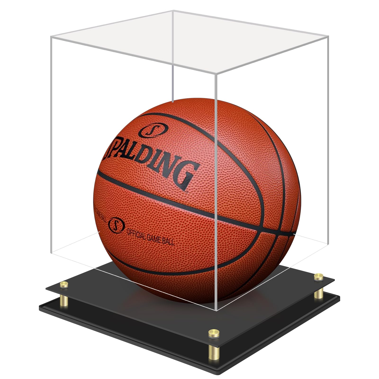 Photo 1 of *Something broke*? Basketball Display Case, Clear Acrylic Signed Basketball Case Stand Basketball Box Holder for Autographed Basketball Soccer for Boys Men Room Décor Ideal Gift Athlete (No Assembly Required)