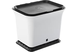 Full Circle Fresh Air Odor-Free Kitchen Compost Bin, Black and White