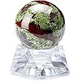 Jovivi 40mm Natural Dragon Blood Jasper Healing Crystal Gemstone Ball Divination Sphere Sculpture Figurine with Acrylic Stand