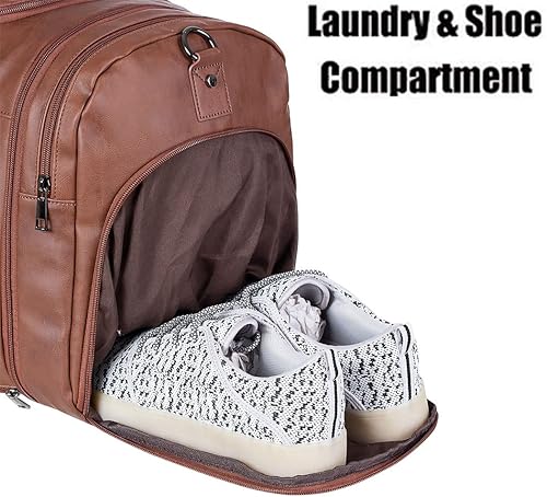 Gym Duffle Bag Backpack, Leather Duffel Bags for Traveling Sports