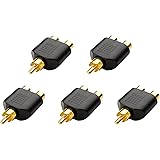 Cable Matters 5-Pack, Gold Plated RCA Male to Female Split Adapter