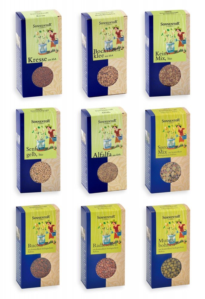 Sonnentor 5172 Keimsprossen Sortiment mit 9 Sorten (Bio-Keimsprossen)