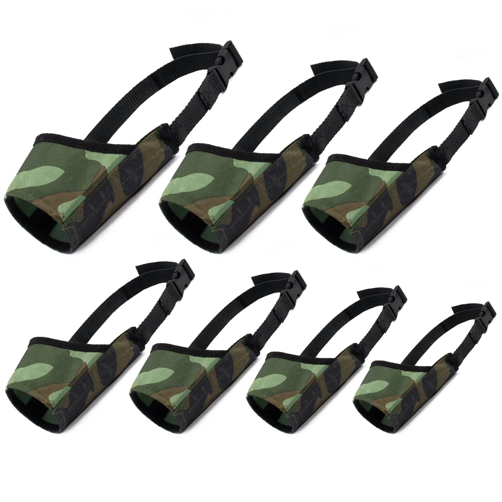 Coppthinktu Dog Muzzle Suit, 7PCS Dog Muzzles for Biting Barking Chewing Adjustable Mouth Cover for Small Medium Large Soft Comfortable Muzzle for Long Snout