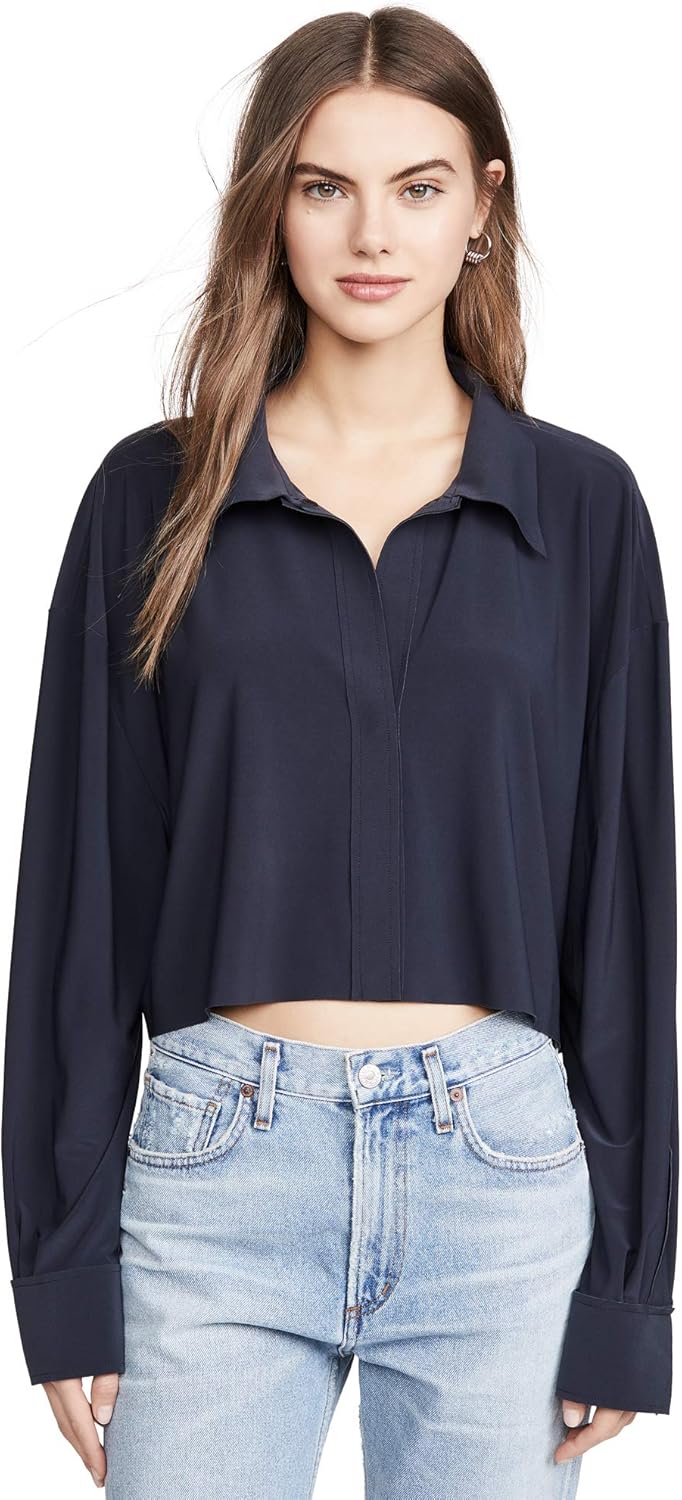 norma kamali oversized boyfriend shirt