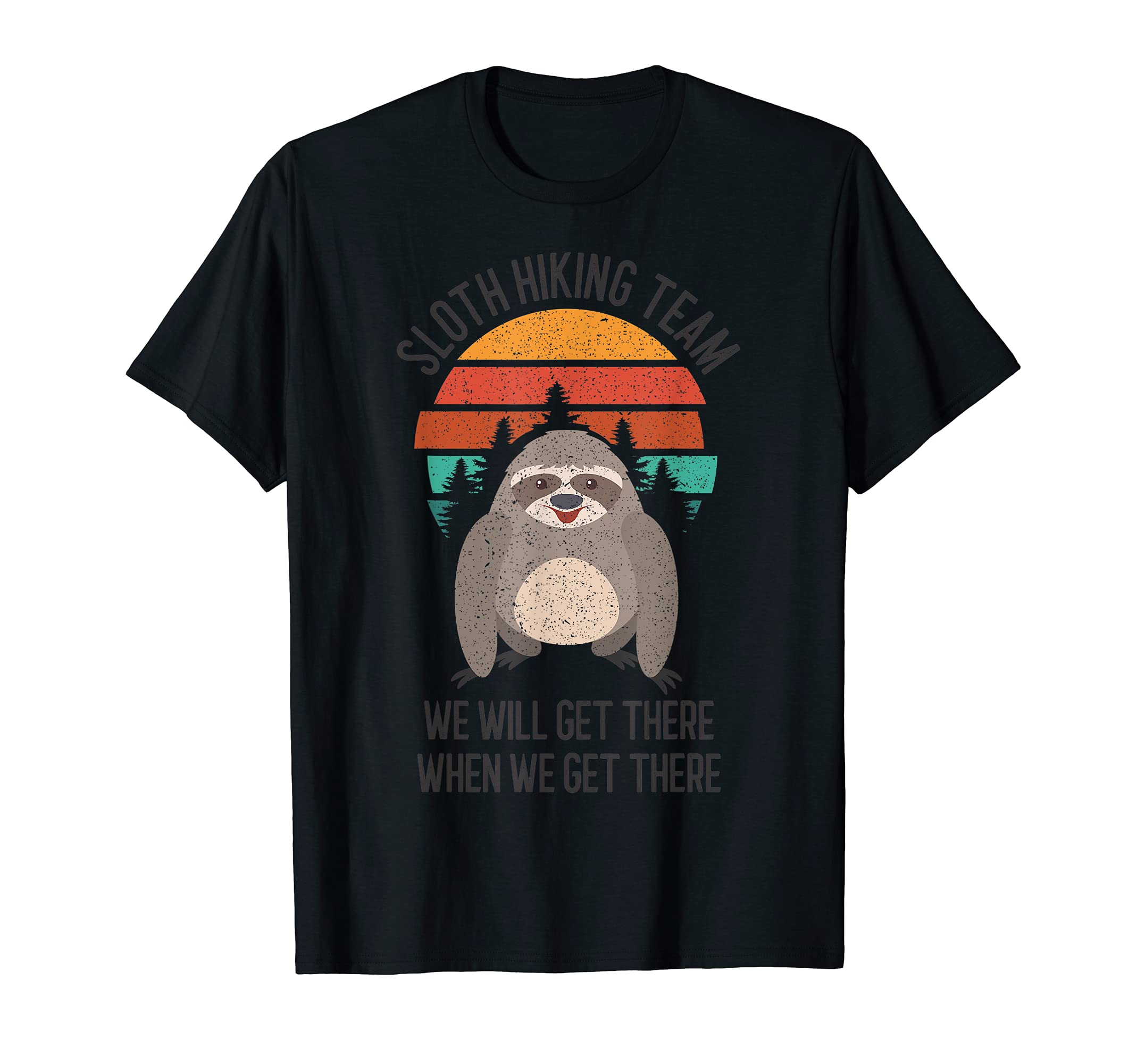 Camping Sloth Hiking Team Summer Vacation Mountain Climbing T-Shirt