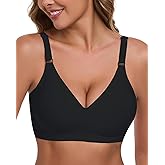 Vlozhvo Wireless Push Up Seamless Tshirt Bra No Show Padded Wirefree Full Coverage Comfortable Bras with Support and Lift