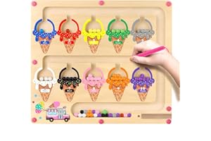 Uiseba Montessori Magnetic Color and Number Maze Toy for Toddlers Fine Motor Skills Educational Play for Girls Ages 3 to 5 Birthday Gift Interactive Learning Magnetic Maze