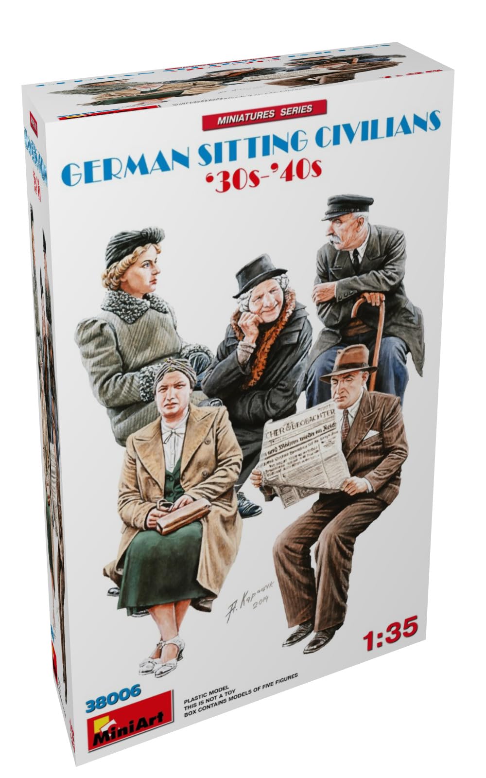 Miniart 1: 35 - Sitting Passengers, Molded Color: Gray