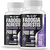 Thalacy 2400mg Fadogia Agrestis Tongkat Ali Supplement - Fadogia Agrestis 1400mg & Tongkat Ali 1000mg Ultra Blend, Maximum Strength, Muscle Mass & Athletic Performance, 120 Softgels