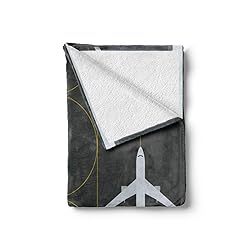 Ambesonne Airport Soft Flannel Fleece Throw
