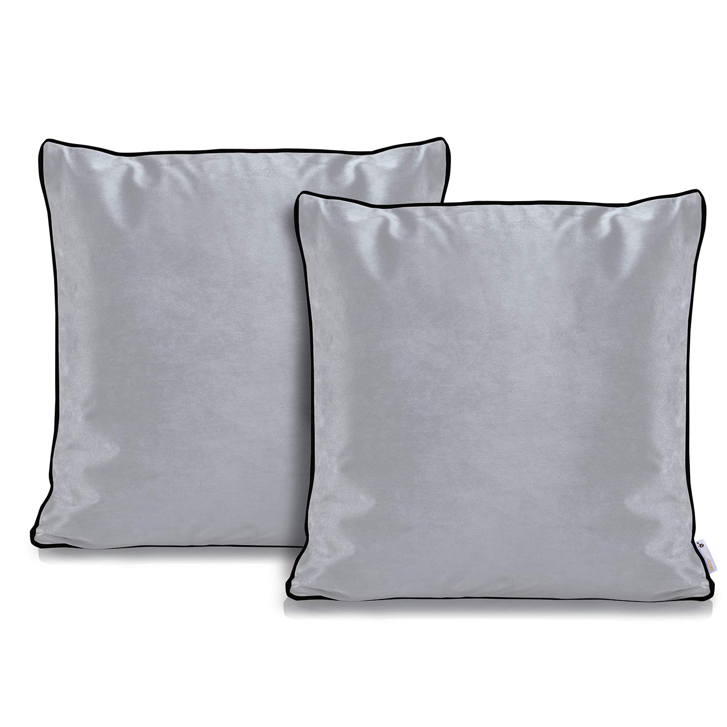 DecoKing 2 Pillowcases 45x45 cm Silver Velvet Zip Rima Velvet