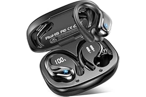 RULEFISS Wireless Earbuds Sport Bluetooth Headphones 5.4, 75Hrs Stereo New Bluetooth Earbuds with 4 HD Mic, Over-Ear Buds with Earhooks ENC Noise Canceling Earphones, IP7 Waterproof Headset for Workout/Running