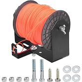 Heavy Duty Stainless Steel Weed Wacker Trimmer Line Holder W/Mounting Hardware, Adjustable Width (4.5"-8.6") Bracket, Supports 3 &amp; 5 Pound Spools for Landscape Trailer Organization Accessories, Black