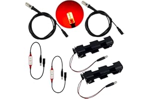 PROP AND SCENERY LIGHTS Red LED 2 Kits Flame Lighting with Flicker Effects Control 12V DC and 5 Foot Cable sockets - Simulation of Fake fire Flames Coal for Props Theatrical Scenery Escape Rooms Lanterns Torches