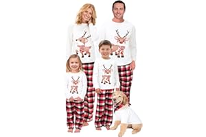 OAKFashion Christmas Family Pajamas Holiday Christma Pajama Family Matching Pjs Set Sleepwear Xmas Jammies