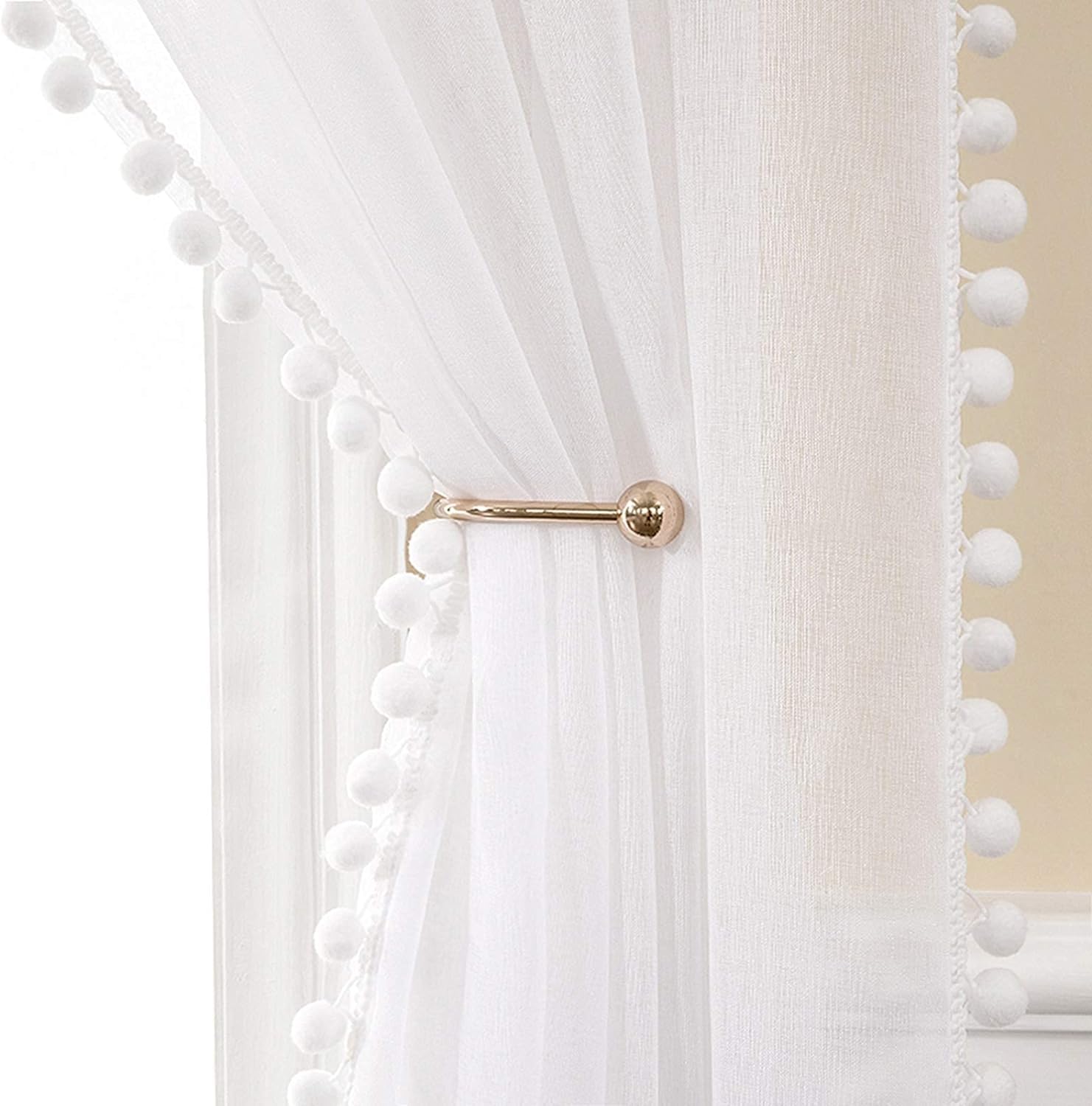 MIULEE 2 Panels Sheer Curtains Voile Transparent Curtains Bedroom Ultra Soft Voile Kid Windows Balcony Decor Living Room Grommet Top 55inches Wx57inches L 140cmx145cm White