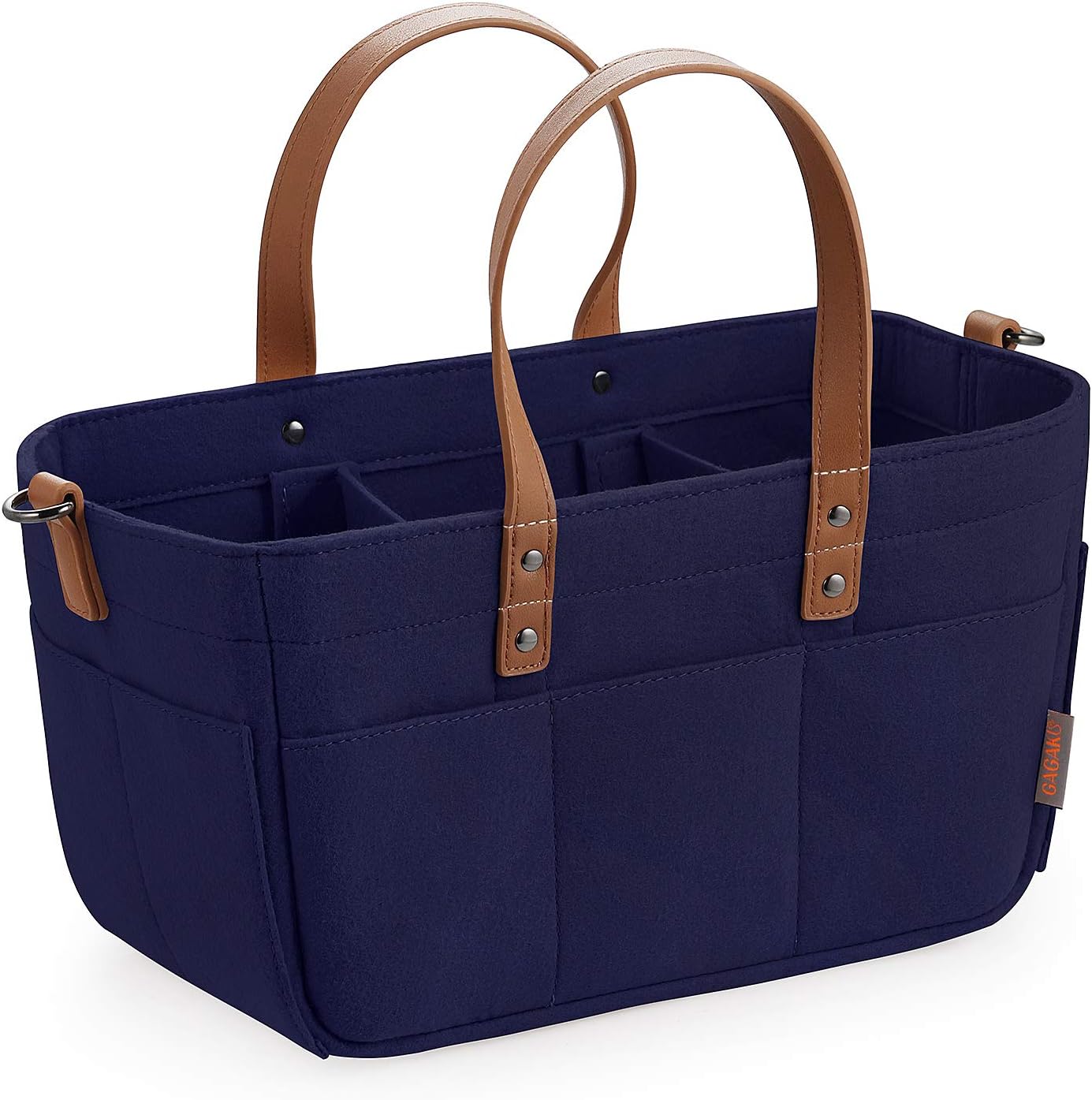 GAGAKU Baby Diaper Caddy Tote Portable Nappy Basket Stroller Organizer Diaper Storage Bin for Car Travel - Blue