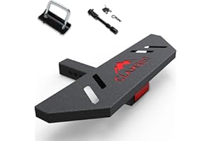 CLAMBER Hitch Step with 2 inch Receiver Rear Bumper Guard for Pickup Trucks Textured Black Heavy Duty Hitch Step Bar with U-Bolt Stabilizer and Hitch Lock